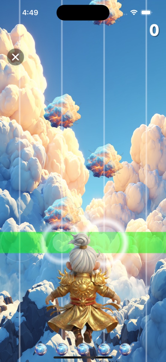 Rhythm tap lanes in Air Realm